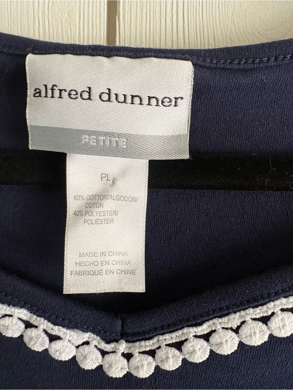 Alfred Dunner Navy Short-Sleeve Anchor Accent Tee - Picture 3 of 4